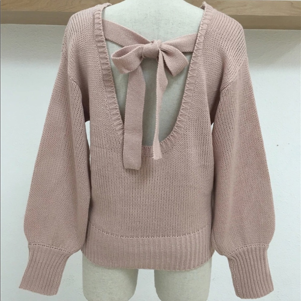Sale Firm 5 ⭐️Fave Sexy Soft Open Tie Back Sweater - Picture 6 of 7